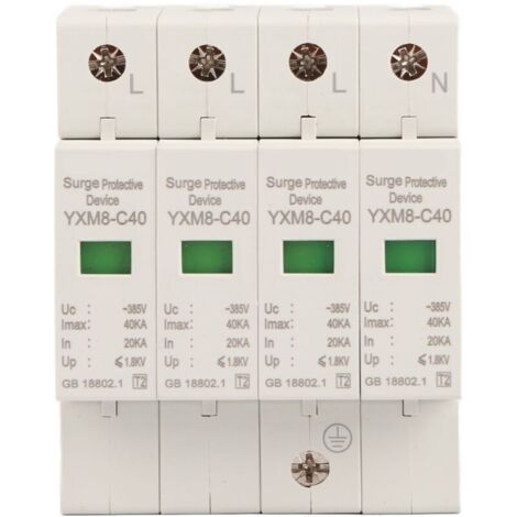 Eosnow Dispositif de parafoudre de protecteur de basse tension de Rail Din de surtension de maison de 4P 40KA pour la Protection de tonnerre