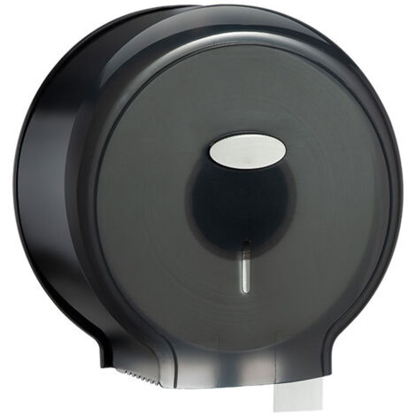 Eosnow Distributeur de rouleaux de papier toilette géant sans poinon, support mural étanche, support distributeur de mouchoirs en rouleau simple pour salles de bains, noir transparent