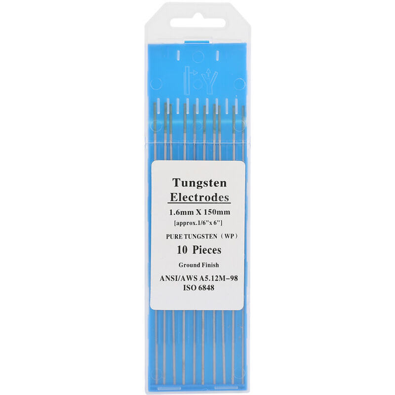 Lectrodes en tungstène pur wp, pointe verte pour le soudage ac Tig, 2.0x150mm, 10 pièces - Eosnow