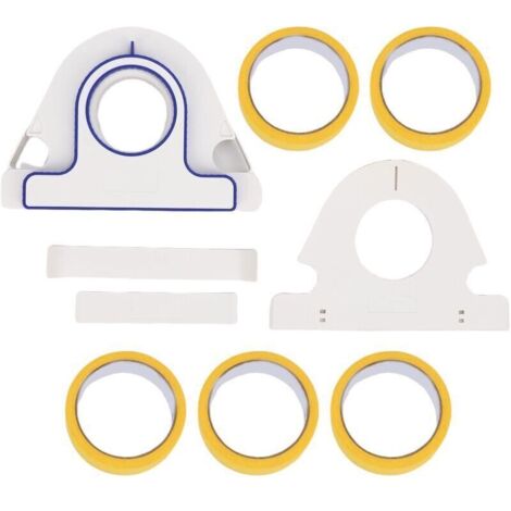 Eosnow Ensemble de masquage Portable 6 pièces, 5 rouleaux de ruban adhésif de 25mm et distributeur de peinture manuel pour armoire de porte fenêtre