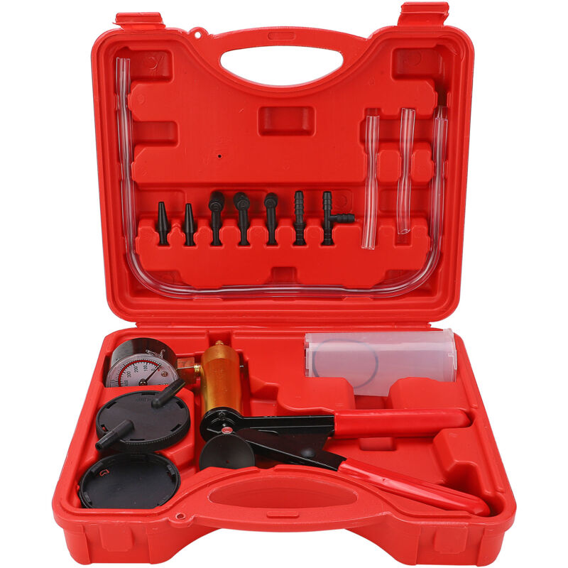 Eosnow - Ensemble de testeur de purge de frein, kit de purge de pompe à vide professionnel 15 pièces haute résistance pour camion de moto de voiture
