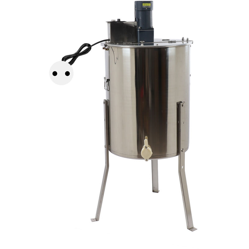 Eosnow Extracteur de miel électrique, centrifugeuse à hauteur réglable en acier inoxydable, fournitures pour apiculture, prise ue 220V