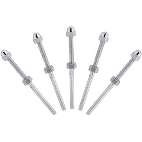 Eosnow Extrémités de goujon de tendeur fileté en acier inoxydable, 10 pièces, pour système de garde-corps à cble de 1/8 pouces