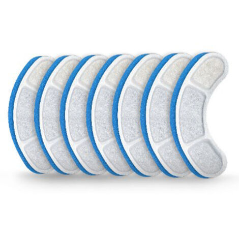 Eosnow Filtre de remplacement pour fontaine à chat, élément filtrant bleu et blanc, distributeur d'eau pour chat, accessoires pour fontaine pour animaux de compagnie, 8 pièces