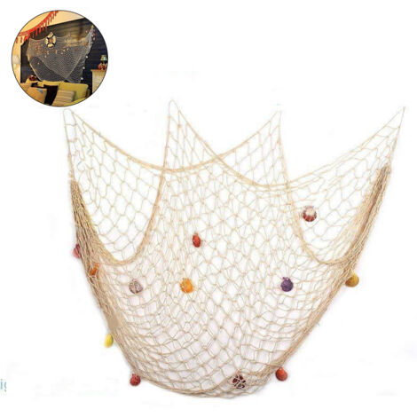 Eosnow Fischnetz im mediterranen Stil mit Muscheln, Dekoration, Retro-Fotografie-Requisiten, Fischnetz-Wanddekoration