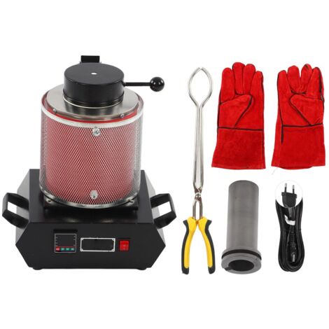 Eosnow Four de fusion d'or rouge 3KG, four de fusion électrique pour bijoux métal or argent prise ue 220V