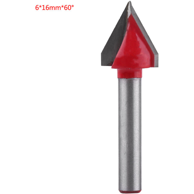 Eosnow - Fraise cnc pour le travail du bois en acier au tungstène, outil de coupe à rainure en v, arbre de 6mm (616mm60 °)