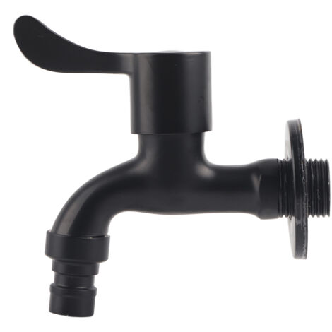 Eosnow Grifo de agua para jardín, grifo de montaje en pared negro de acero inoxidable 304 para baño (lavadora)