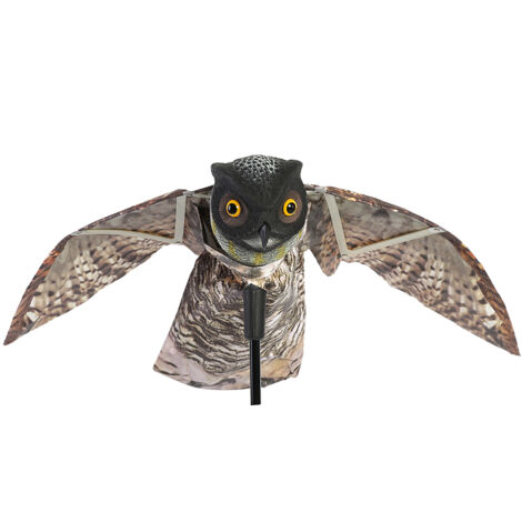 Eosnow Gufo predatore con ala mobile Spaventapasseri da giardino Predator Decoy Pest