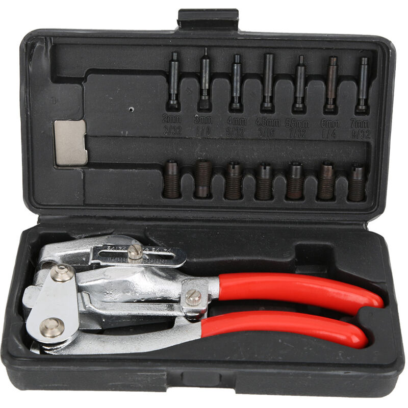 Image of Hand gehaltene Power Punch Kit Edelstahl Eisen Kunststoff Loch zange - Eosnow