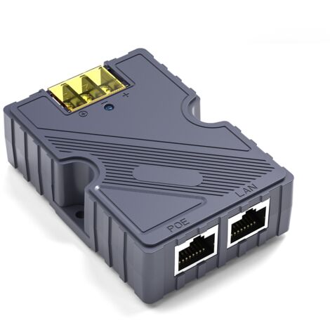 Eosnow Injecteur PoE 48-57V 3A GigE Passif ABS Protection ESD contre les surtensions 150W, avec LAN, pour Kit Internet Starlink Satellite