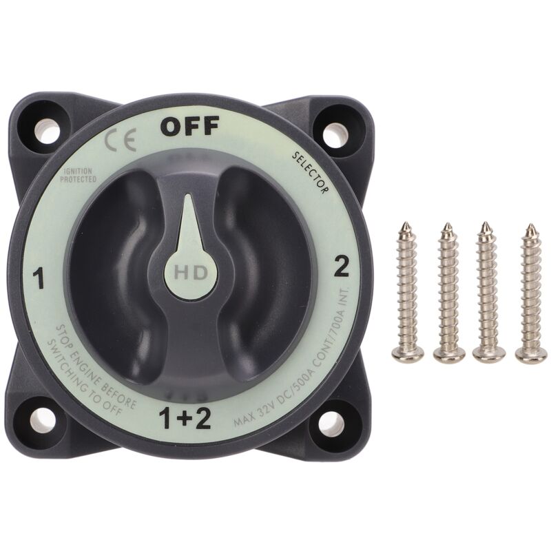 Eosnow - Interrupteur de coupure de batterie marin 500A, interrupteur de déconnexion de batterie robuste à 4 positions pour bateau de camping-car