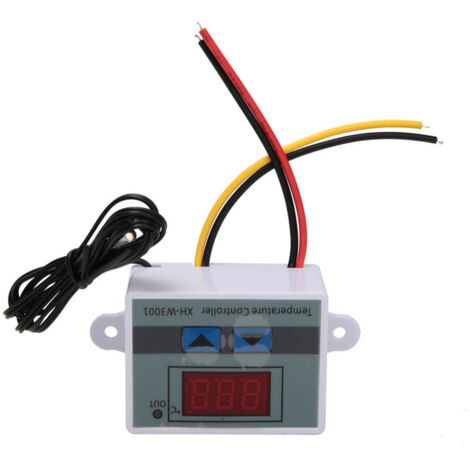 Eosnow Interruptor de termostato con controlador de temperatura XH‑W3001 con sonda de sensor impermeable (110‑220 V 1500 W)