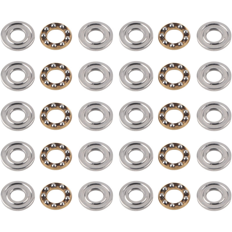 Eosnow - Jeu de roulements à billes de poussée miniatures, 10 pièces, roulements plats en acier de haute précision (F6-14M 6x14x5mm)