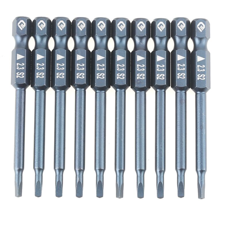 Eosnow - Jeu d'embouts de tournevis à tête triangulaire en acier allié S2, tige de 1/4 pouces, 65mm, 10 pièces, H6.3 65mm 2.3