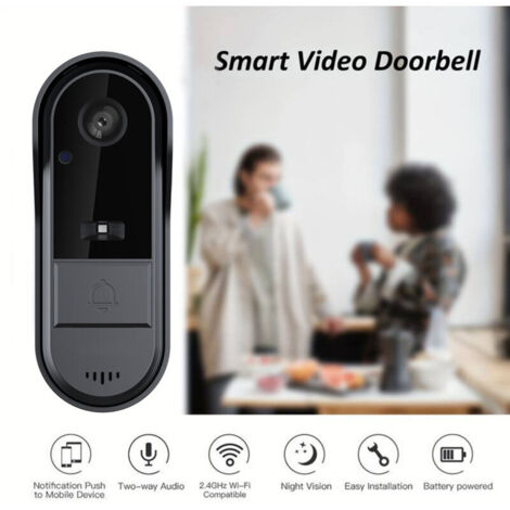Eosnow Kabellose Video-Türklingel mit Gong, Gegensprechfunktion, Tuya-App-Steuerung, Nachtsicht, 2,4-GHz-WLAN, TF-Karten-/Cloud-Speicherung, Türklingel