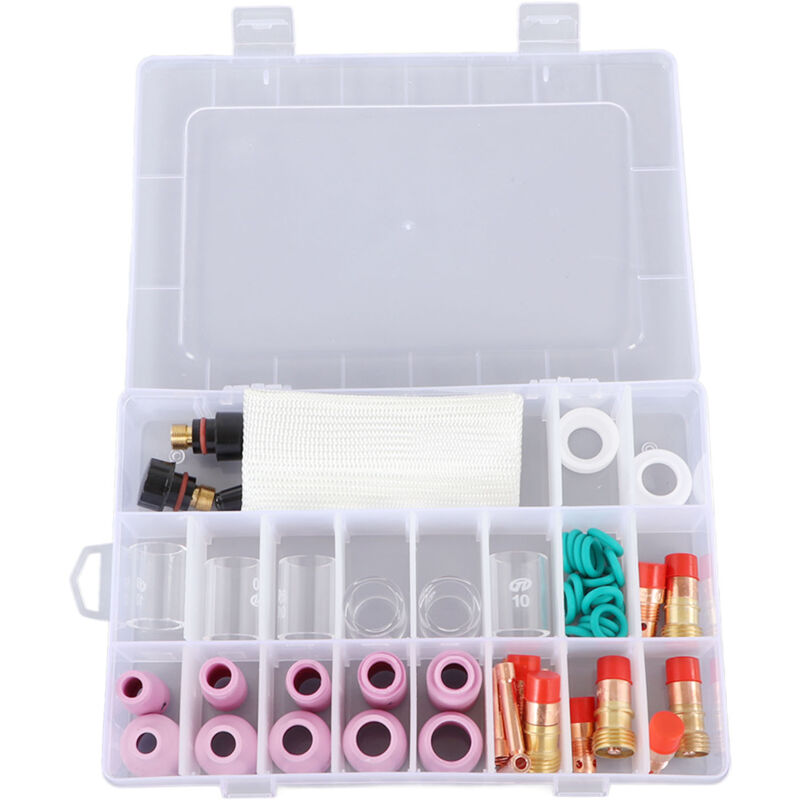 Kit d'accessoires pour torche de soudage tig, buse en céramique, support de verre en verre, équipement pour pistolet WP17 18 26, 56 pièces - Eosnow