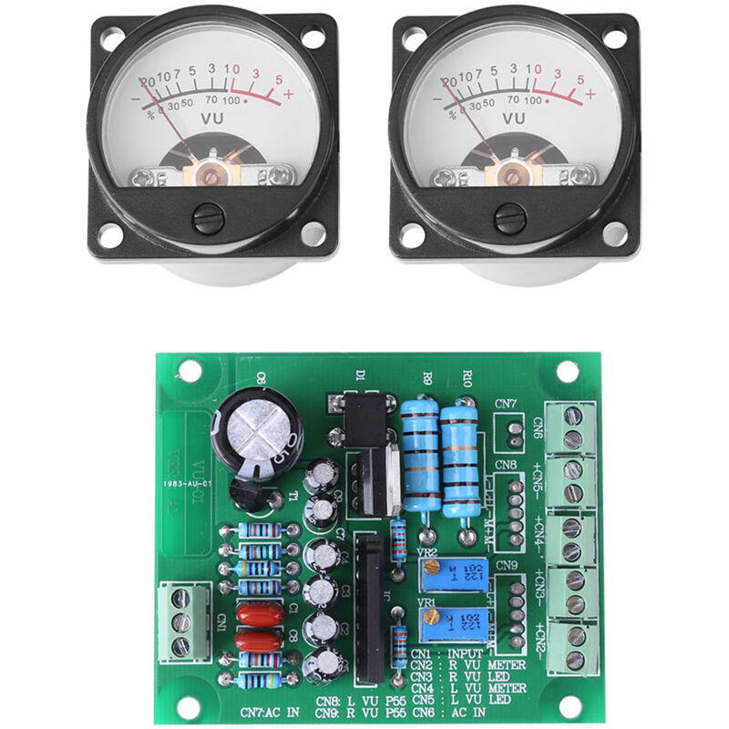 Kit de compteur vu universel 2 pièces, compteur de niveau audio, enregistrement d'alimentation cc à domicile pour une tension de fonctionnement