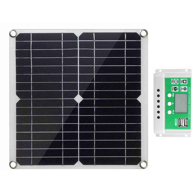 Kit de panneau solaire 20 watts 12 volts monocristallin + contrôleur de charge 100A pwm pinces de batterie 22% haute efficacité pour système hors