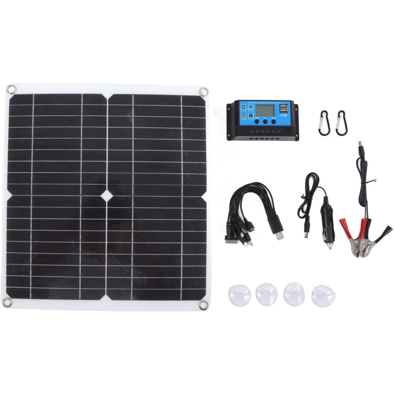 Kit de panneaux solaires 20W 12V, étanche IP65, panneau solaire à monter soi-même avec contrôleur de Charge solaire 10A pour l'extérieur - Eosnow