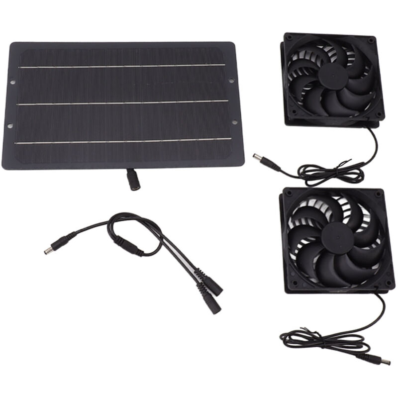 Kit de ventilateur à panneau solaire 10W, double ventilateur d'extraction à énergie solaire résistant aux intempéries, montage mural pour