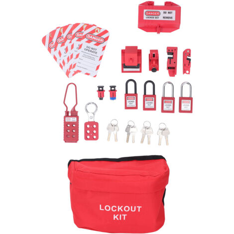 Eosnow Kit de verrouillage électrique, loquets, bouchon, verrous de sécurité Loto, étiquettes suspendues, clés et sac de rangement