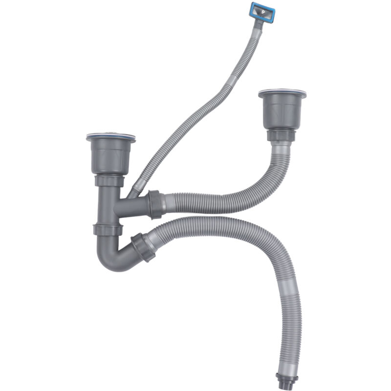 Eosnow - Kit de vidange à Double tuyau pour évier de cuisine, vidange rapide, extensible, plusieurs déodorants, Kit de vidange universel pour évier
