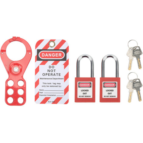 Eosnow Kit di tagout di blocco con lucchetto di sicurezza Lucchetto Loto Tag Chiavi a prova di manomissione per attrezzature industriali Grillo da 1,5 pollici/38 mm