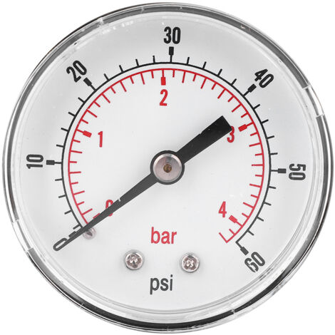 Eosnow Kursmesser 50mm Zifferblatt 1/4 BSPT-Rückverbindung für Luftwasserölgas (0-60psi 0-4BAR)