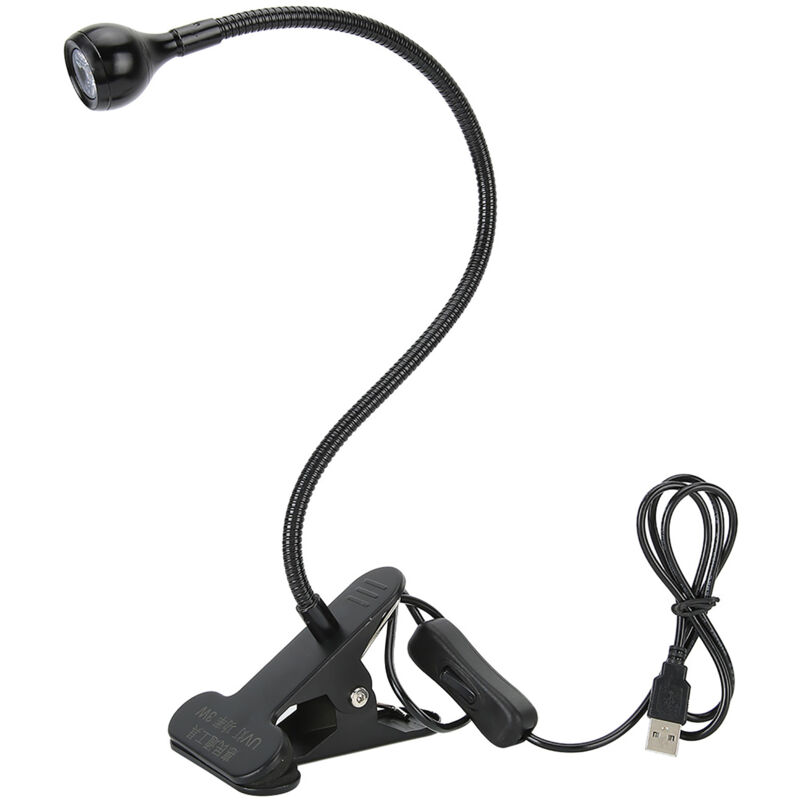 Eosnow Lampe à colle UV USB 3W, lumière ultraviolette LED violette, USB avec Clip et interrupteur pour la réparation de téléphones