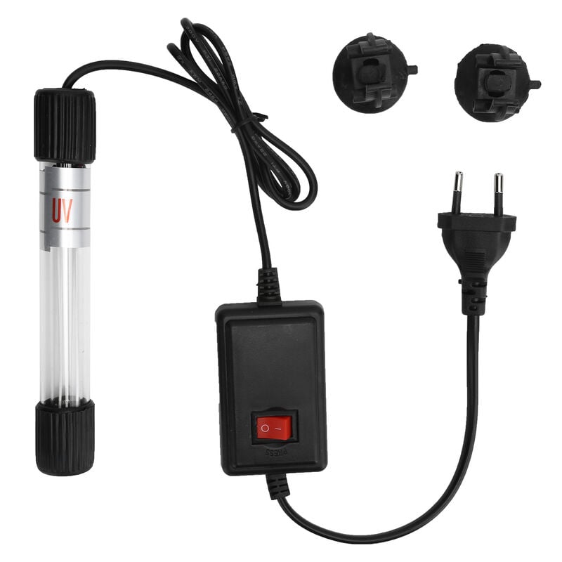 Jeffergarden Lampe uv Submersible pour Aquarium 220v 9w, Purification de l'eau, lumière propre aux algues, prise ue