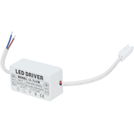 Eosnow LED Driver 4-7X1W, Constant Current, 300mA Input, AC85-265V Output, DC12-26V Power Supply Transformer