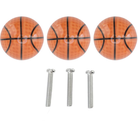 Eosnow Lot de 3 boutons de tiroir en céramique à trou unique pour armoire de cuisine et maison, style basket-ball