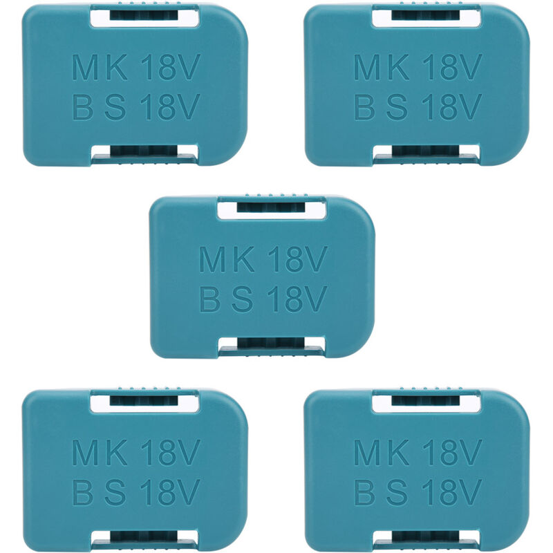 Eosnow Lot de 5 supports de rangement pour batterie au lithium, fente pour ceinture, pour appareils de fixation Makita 18 V, cyan