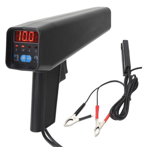 Eosnow Lumière de synchronisation d'allumage numérique 12V, outil de lumière de synchronisation de moteur à essence inductif avec Clip de capteur coulissant pour voiture moto Marine