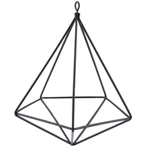 Eosnow - Macetero colgante geométrico independiente, para flores, decoración de helecho musgoso (negro)