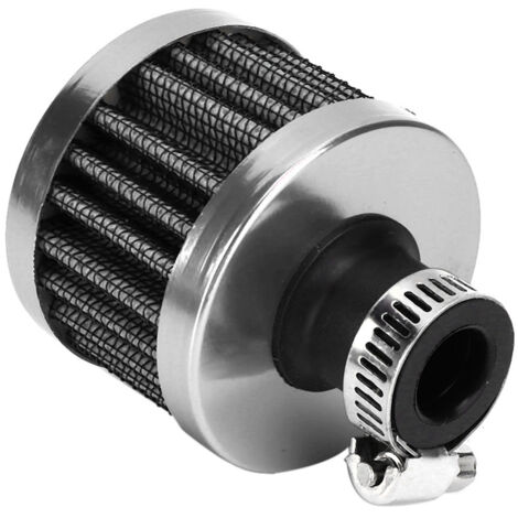Eosnow Mini filtre d'admission d'air 13mm/0,5 pouces, évent de carter, reniflard, accessoire universel de voiture, argent