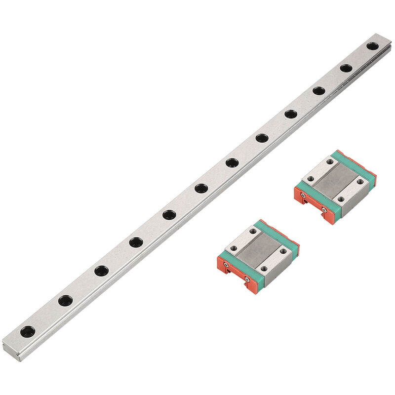 Eosnow - Mini Guide de Rail Linéaire, Guide Coulissant Linéaire de Haute Précision 300mm Avec Bloc de Chariot 2PCS MGN12H pour Imprimante 3D