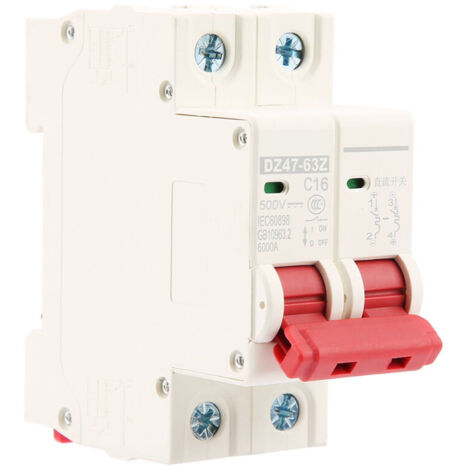Eosnow Mini interruttore di sicurezza MCB, 2P DC 500V 16A, DZ47-63Z-2P