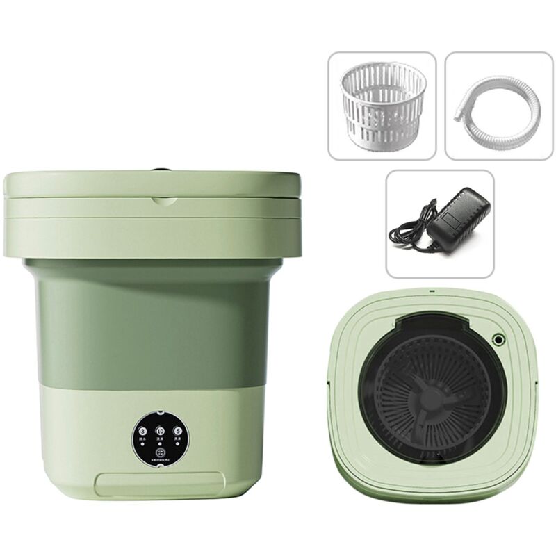 Eosnow - Mini machine à laver 8L,petit déshydrateur pliable,avec port d'injection d'eau,lumière bleue UV,panier de vidange + tuyau de vidange,