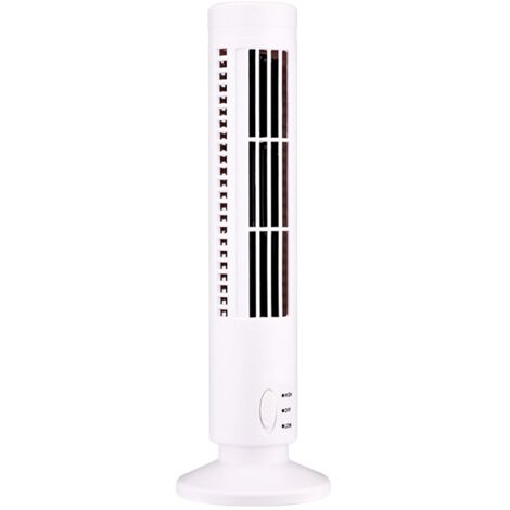 Eosnow Mini USB Bladeless Tower Lüfter 2 Windgeschwindigkeiten und Modi für Schlafzimmer Wohnzimmer Büro weiß weiß
