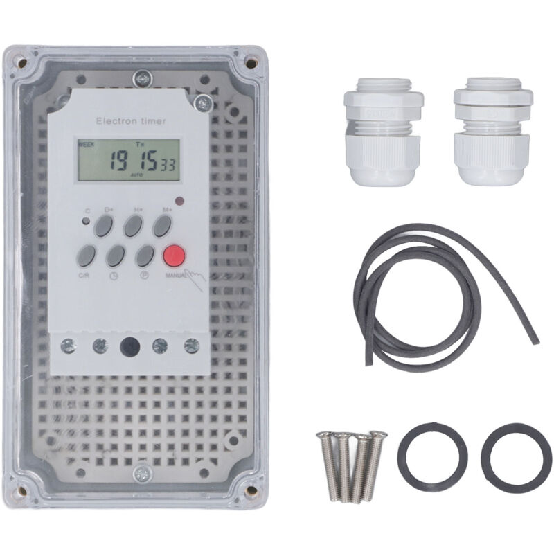 Minuterie de pompe de piscine, boîte numérique étanche, interrupteur de contrôle de temps Programmable pour chauffage, moteur de Spa, ac 220V - Eosnow