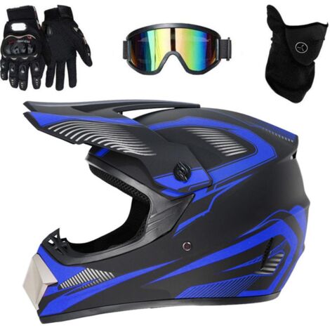 Eosnow Motocross Helm Full Face Off Road Elektro Dirt Bike Motorrad Mountain mit Schutzbrille Handschuhe Abdeckung