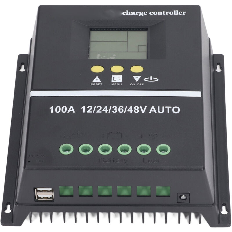 Contrôleur de Charge solaire mppt, double Port usb, panneau d'affichage lcd rétroéclairé, régulateur adaptatif 12V 24V 36V 48V - Eosnow