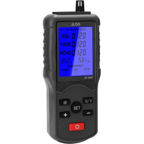 Eosnow Multifunktions-Luftqualitätsmessgerät, TVOC-CO2-Messgerät, Temperatur- und Feuchtigkeitsmessgerät