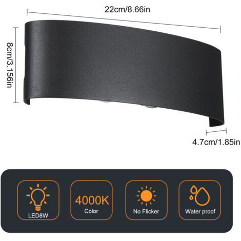 Eosnow Neoglint moderne mur LED appliques 8W haut vers le bas lampe luminaire blanc chaud pour couloir couloir salon chambre