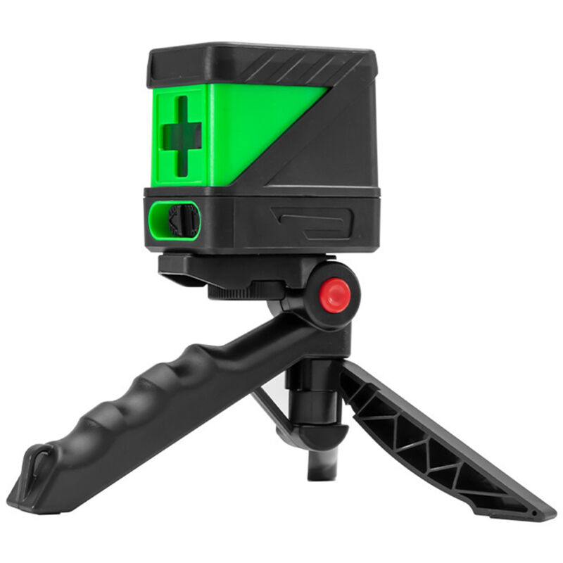 Niveau portable à lumière verte à 2 fils, niveau laser, fil fin à lumière forte, noir + vert, sans batterie, niveau + mini trépied - Eosnow