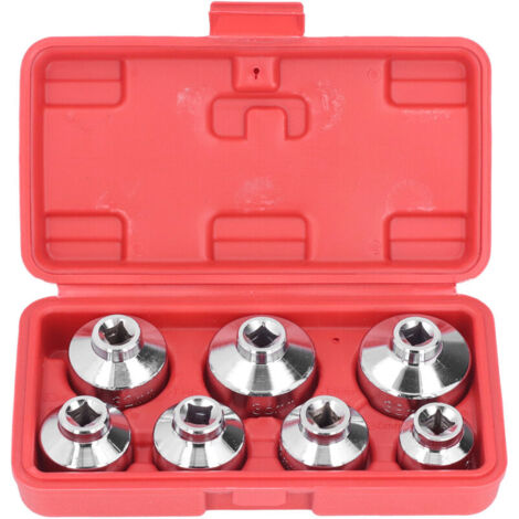 Eosnow Oil Filter Cap Wrench Socket Set, 7 Pieces, 3/8 Inch Drive, 24 27 29 30 32 36 38mm Replacement for Benz