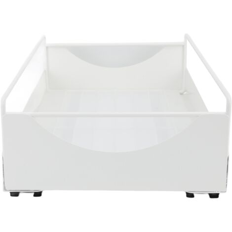 Eosnow Organizzatore per armadietti estraibili Ripiani dispensa scorrevoli scorrevoli in acciaio al carbonio scorrevoli silenziosi per guardaroba bagno Bianco M 227x401x85mm