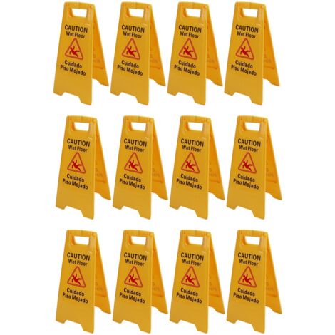 Eosnow Panneau de sol humide pliable, cadre A, panneau d'avertissement en plastique, 2 faces pour intérieur et extérieur, 12 pièces